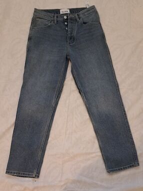 DU/ER Women's Ankle Straight Jeans in Mid Blue